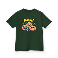 Gildan 5000B | Kids' "Happy Trio" Emoji Graphic Tee – Fun & Expressive Summer Shirt | "Happy!" Vibes Youth T-Shirt – Soft Cotton Tee for Active Kids | Vibrant Emoji Squad Kids' Tee – Comfortable Daily...
