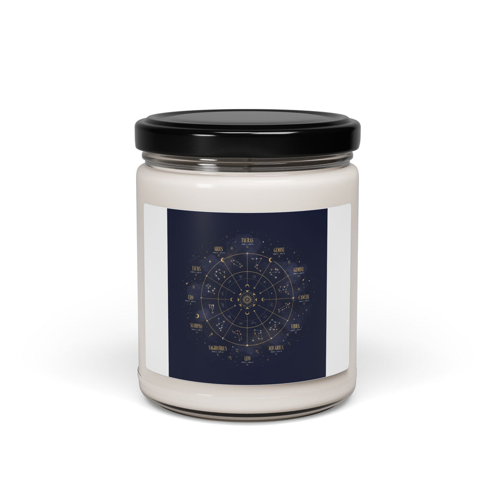Zodiac Constellation Wheel Candle, Soy Jar Candle | Astrological Cosmic Decor