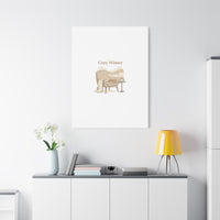 Cozy Winter minimal line art Canvas | Slow Life, soft life neutral wall decor