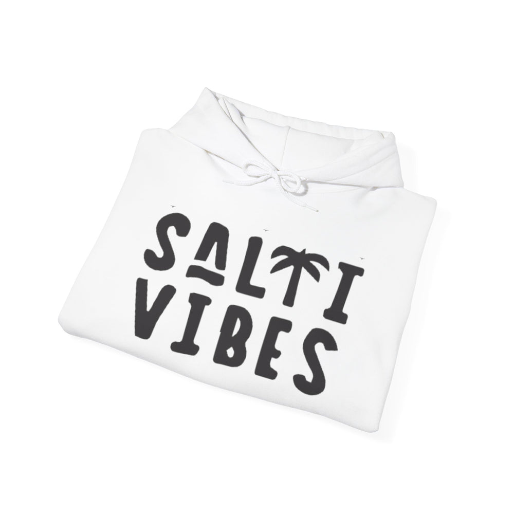 Gildan 18500 | Unisex "Salti Vibes" Palm Tree Graphic Hoodie – Tropical Coastal Fleece – Premium Soft Beachwear Pullover