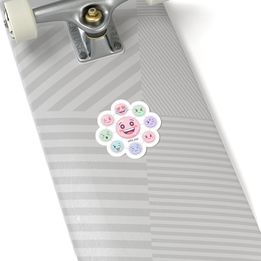 Hand-Drawn Emoticon Flower Sticker | Cute Emoji Sticker Pattern, Pastel Doodle
