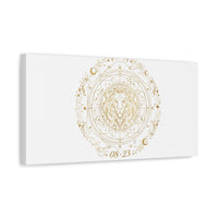 Gold Leo Zodiac Canvas, Astrological Constellation Art | Metallic Lion Wall Art