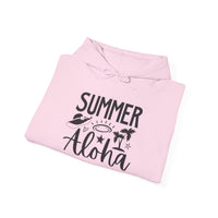 Gildan 18500 | Unisex "Tropical Life" Sunset Hoodie – Circular Palm Tree & Wave Graphic – Premium Soft Coastal Fleece