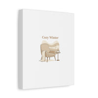 Cozy Winter minimal line art Canvas | Slow Life, soft life neutral wall decor