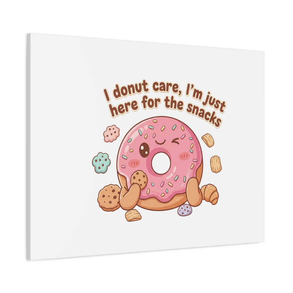 Donut Snacks Pun Canvas | Food & Snack Humor, Cozy Kawaii Art
