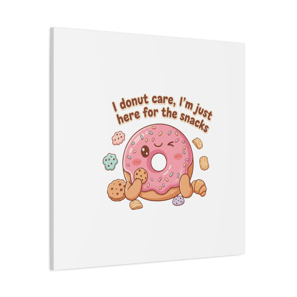 Donut Snacks Pun Canvas | Food & Snack Humor, Cozy Kawaii Art