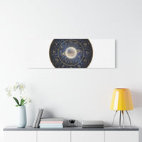 Zodiac Constellation Wheel Canvas, Astrology Art Print | Gold Foil Galaxy
