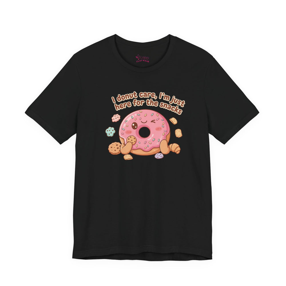 Bella+Canvas3001 | Donut I Donut Care Snack Pun Tee | food pun shirt, cute pastry tee