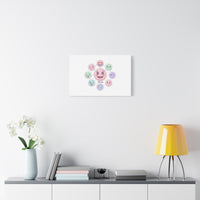 Hand-Drawn Emoticon Sticker Pattern Canvas | Cute Emoji Repeat Print