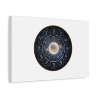 Zodiac Constellation Wheel Canvas, Astrology Art Print | Gold Foil Galaxy