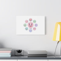 Hand-Drawn Emoticon Sticker Pattern Canvas | Cute Emoji Repeat Print