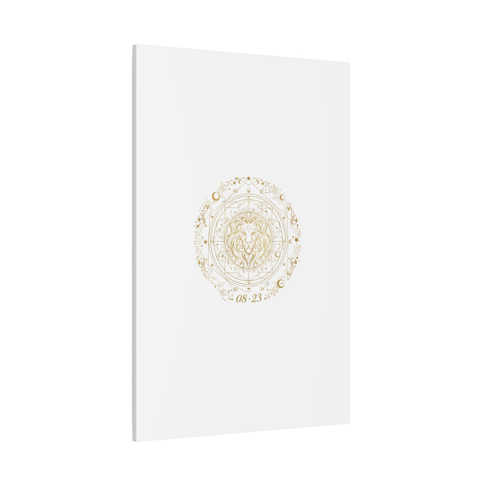 Gold Leo Zodiac Canvas, Astrological Constellation Art | Metallic Lion Wall Art