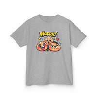 Gildan 5000B | Kids' "Happy Trio" Emoji Graphic Tee – Fun & Expressive Summer Shirt | "Happy!" Vibes Youth T-Shirt – Soft Cotton Tee for Active Kids | Vibrant Emoji Squad Kids' Tee – Comfortable Daily...