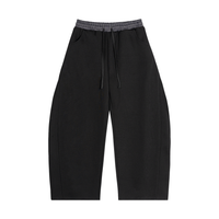 Unisex Plaid Waistband Barrel Sweatpants