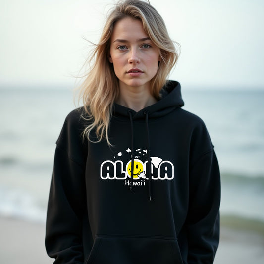 Unisex “Live Aloha Hawaii” Hoodie – Smile & Shaka Design