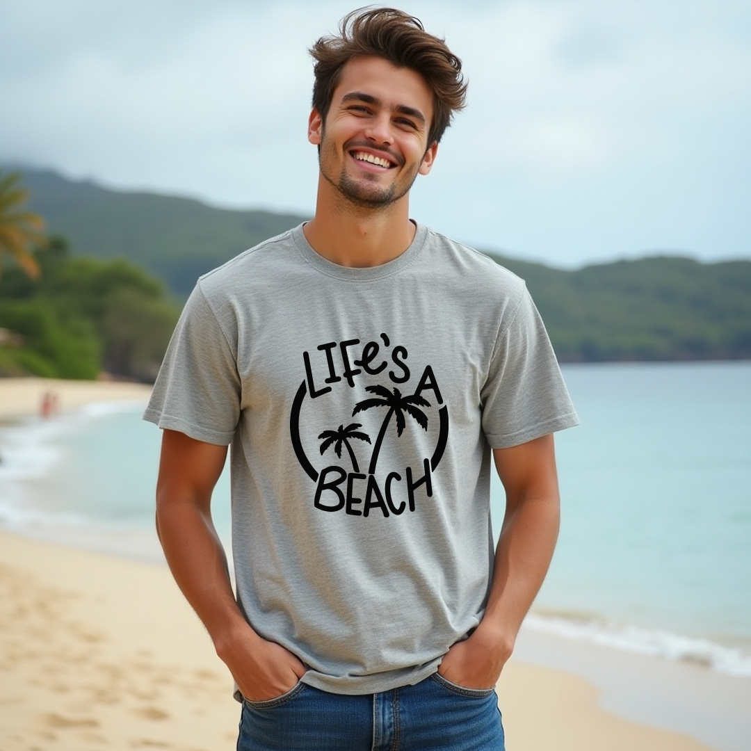 RELAXED "Life's a Beach" Men's T-Shirt – Soft & Cool Summer Tee