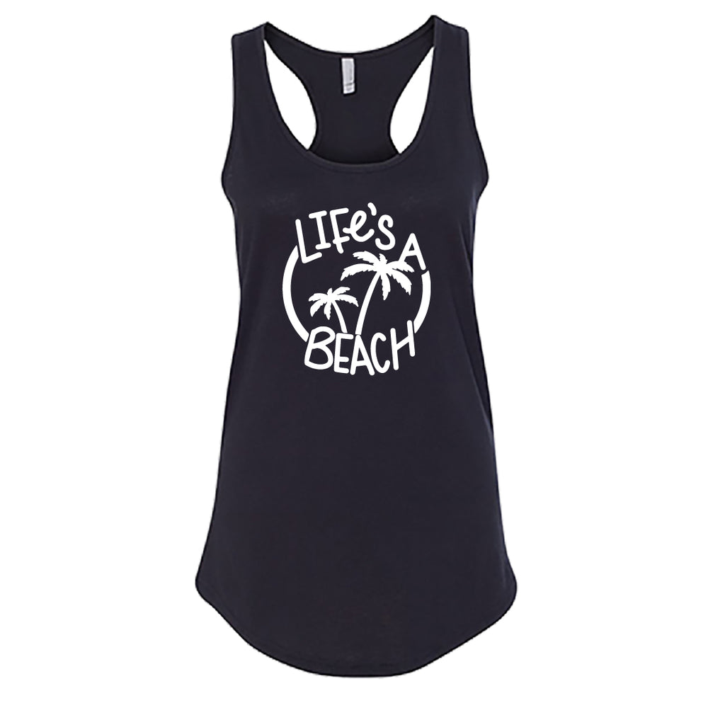 RELAXED "Life's a Beach" Racerback Tank Top – Soft & Stylish Beach Vibe Tee