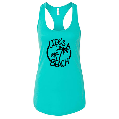 RELAXED "Life's a Beach" Racerback Tank Top – Soft & Stylish Beach Vibe Tee