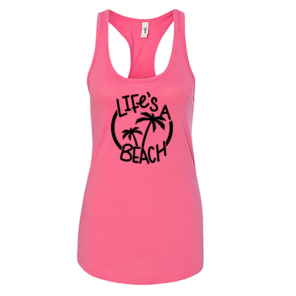 RELAXED "Life's a Beach" Racerback Tank Top – Soft & Stylish Beach Vibe Tee