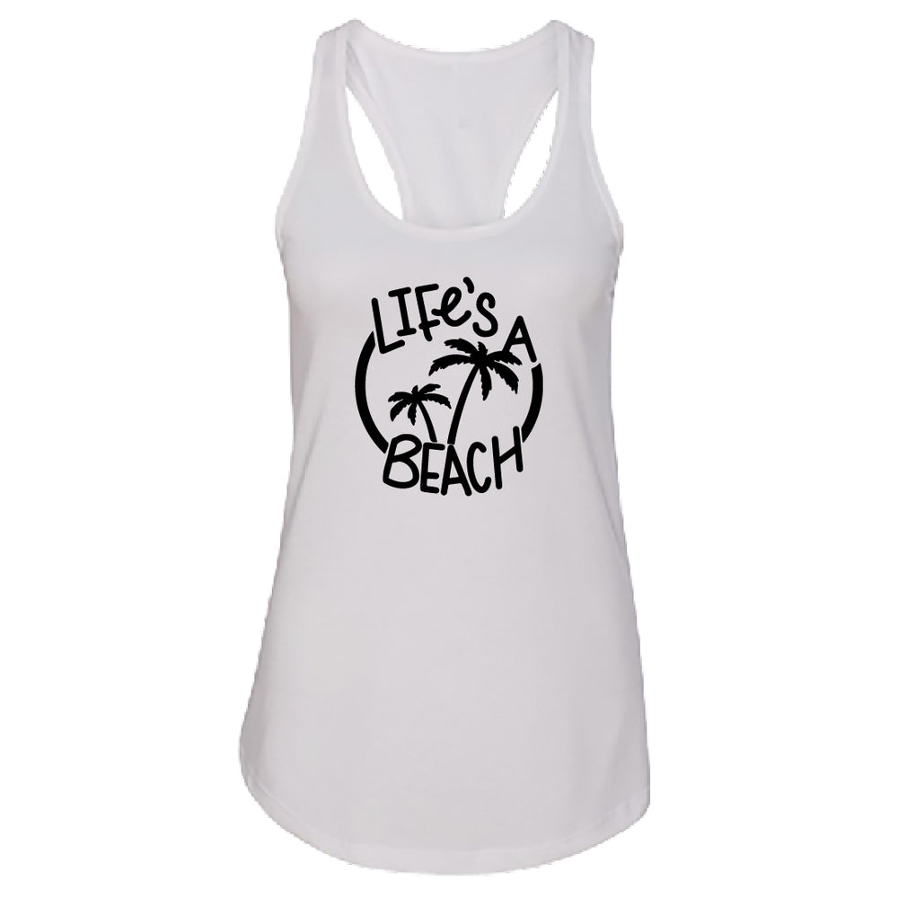 RELAXED "Life's a Beach" Racerback Tank Top – Soft & Stylish Beach Vibe Tee