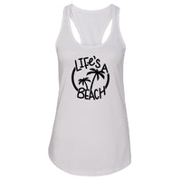RELAXED "Life's a Beach" Racerback Tank Top – Soft & Stylish Beach Vibe Tee