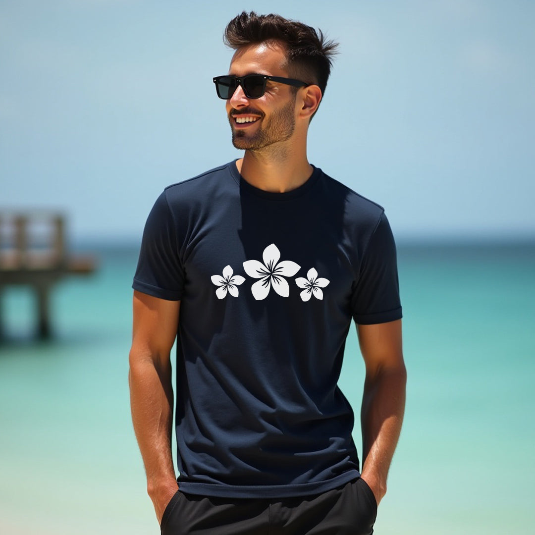 CLASSIC Plumeria Flower Men's T-Shirt – Soft & Casual Hawaiian Tee
