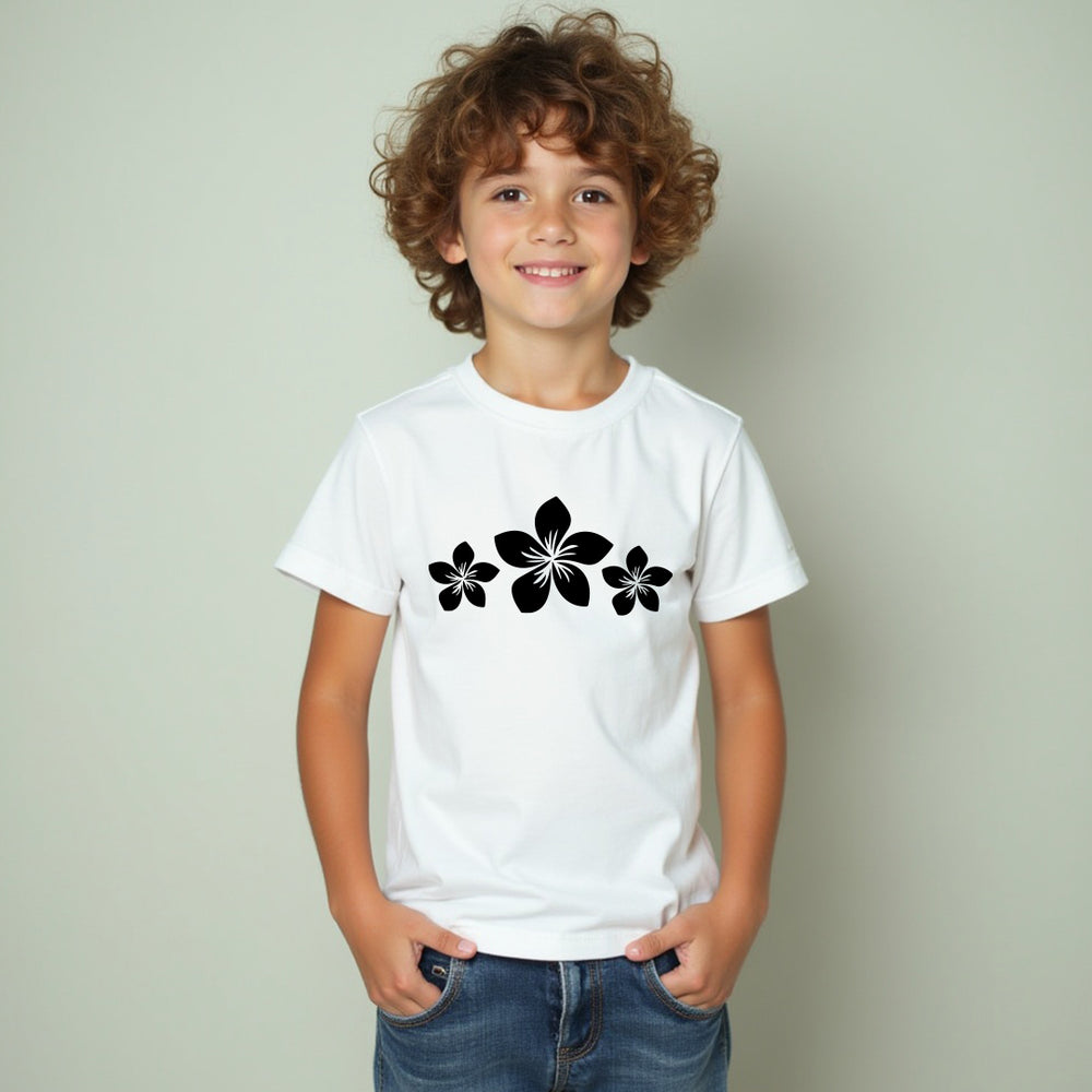CHARMING Plumeria Flower Youth T-Shirt – Soft & Sweet Kids’ Tropical Tee