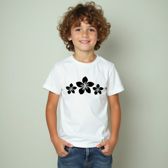 CHARMING Plumeria Flower Youth T-Shirt – Soft & Sweet Kids’ Tropical Tee