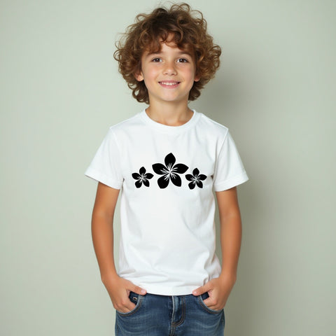 CHARMING Plumeria Flower Youth T-Shirt – Soft & Sweet Kids’ Tropical Tee