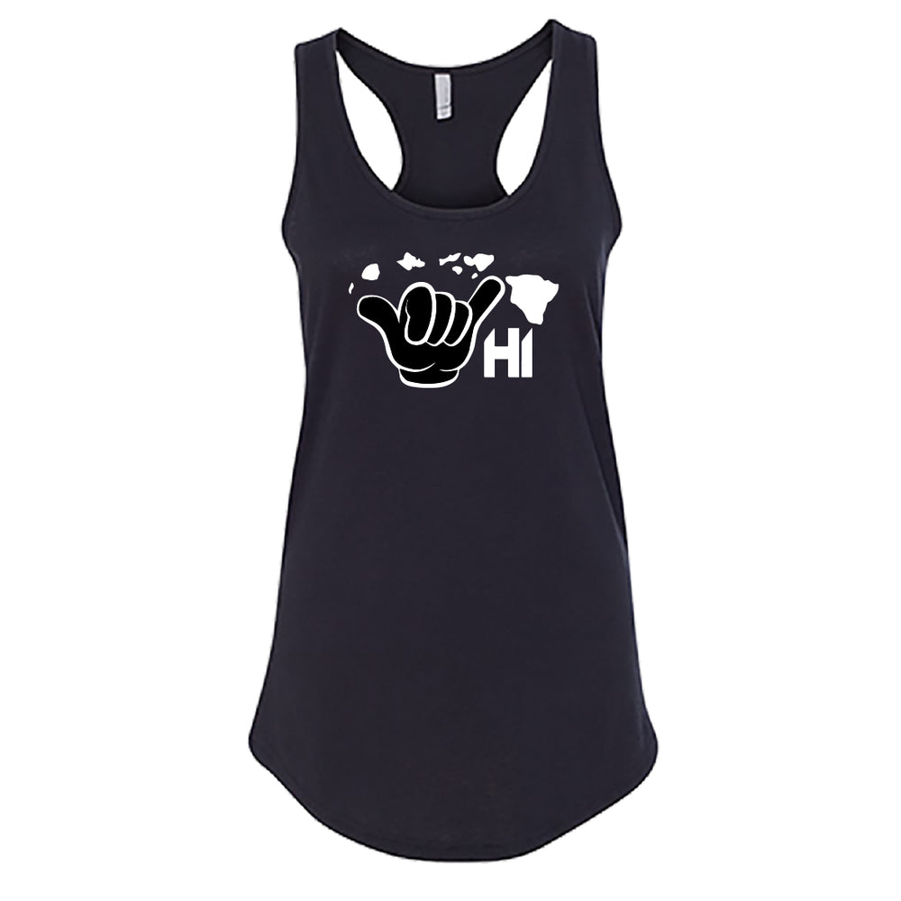 Women's Hawaii Shaka Racerback Tank Top – Live Aloha HI Island Design