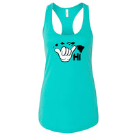 Women's Hawaii Shaka Racerback Tank Top – Live Aloha HI Island Design