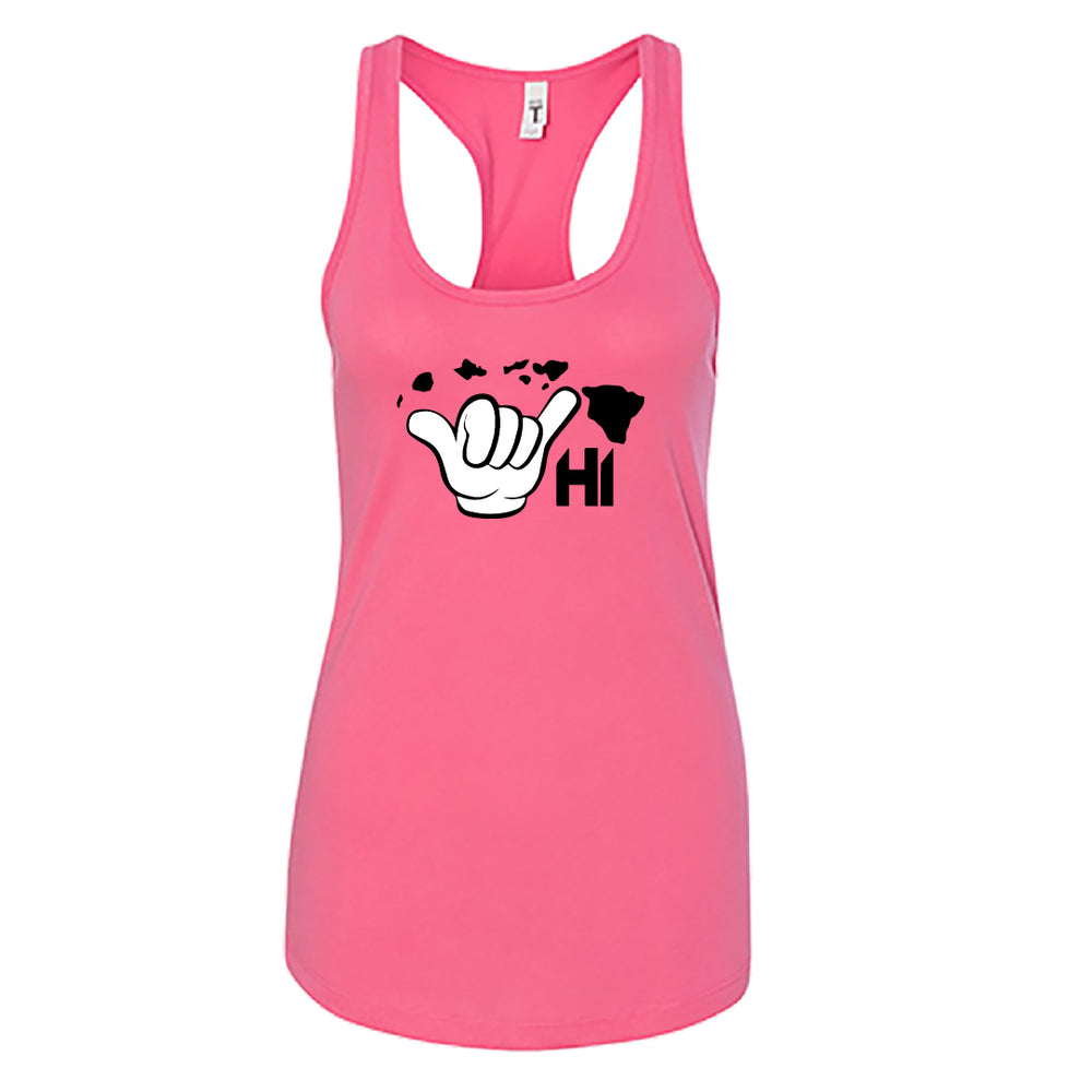 Women's Hawaii Shaka Racerback Tank Top – Live Aloha HI Island Design