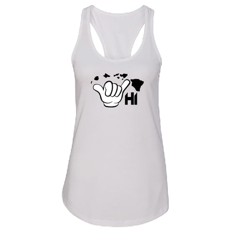 Women's Hawaii Shaka Racerback Tank Top – Live Aloha HI Island Design