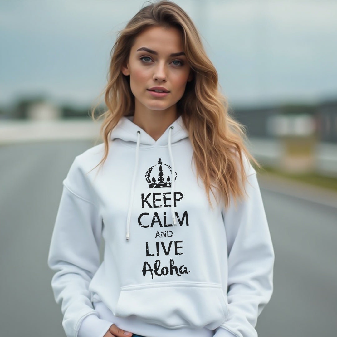Keep Calm and Live Aloha Unisex Hoodie – Cozy & Stylish Hawaiian-Inspired Sweatshirt