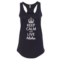 Keep Calm and Live Aloha Women’s Racerback Tank – Soft, Lightweight, and Stylish Hawaii-Inspired Top
