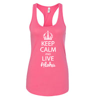 Keep Calm and Live Aloha Women’s Racerback Tank – Soft, Lightweight, and Stylish Hawaii-Inspired Top