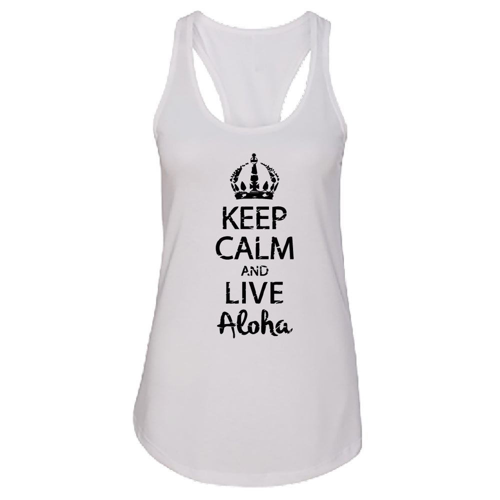 Keep Calm and Live Aloha Women’s Racerback Tank – Soft, Lightweight, and Stylish Hawaii-Inspired Top