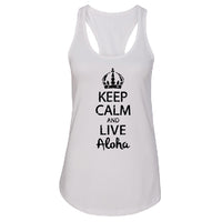 Keep Calm and Live Aloha Women’s Racerback Tank – Soft, Lightweight, and Stylish Hawaii-Inspired Top