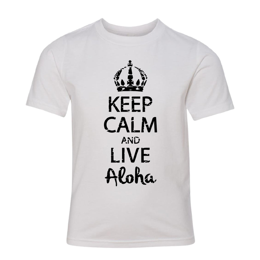 Youth "Keep Calm and Live Aloha" T-Shirt – Hawaiian Inspired Comfort & Style