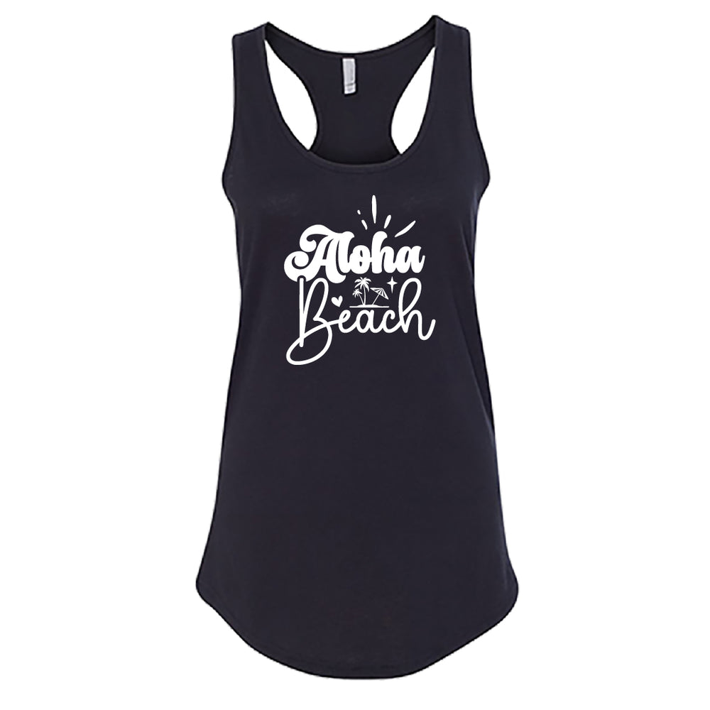 Aloha Beach Women’s Racerback Tank Top – Tropical Hawaii-Inspired Summer Wear