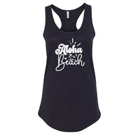 Aloha Beach Women’s Racerback Tank Top – Tropical Hawaii-Inspired Summer Wear