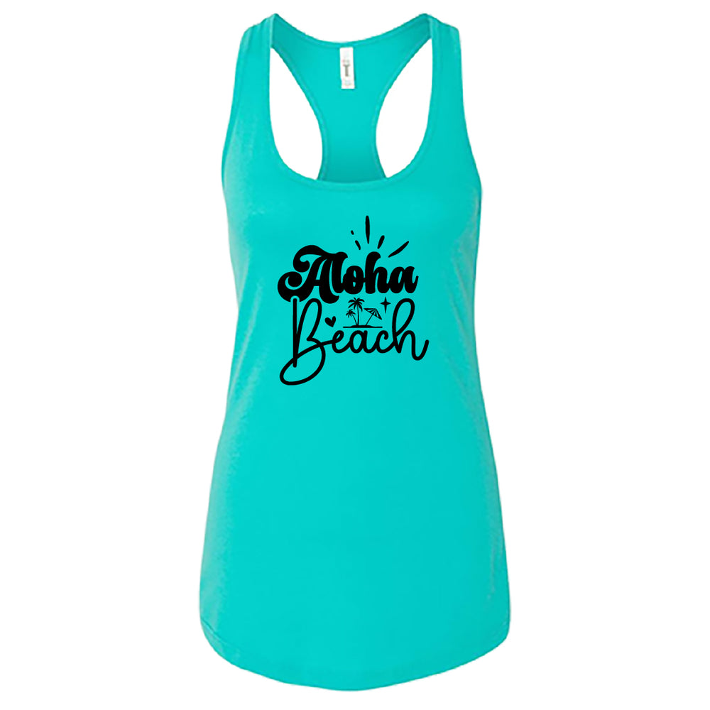 Aloha Beach Women’s Racerback Tank Top – Tropical Hawaii-Inspired Summer Wear