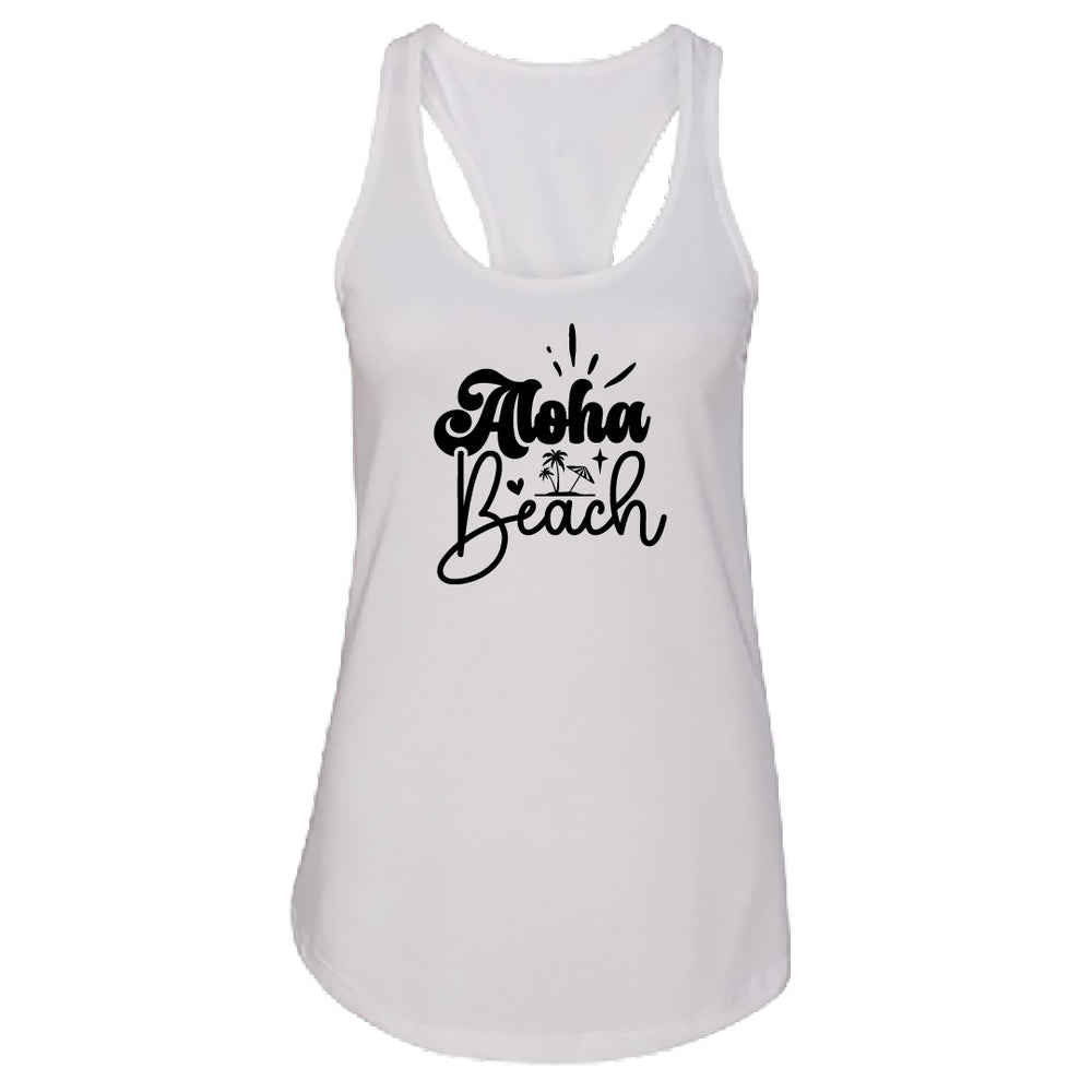 Aloha Beach Women’s Racerback Tank Top – Tropical Hawaii-Inspired Summer Wear