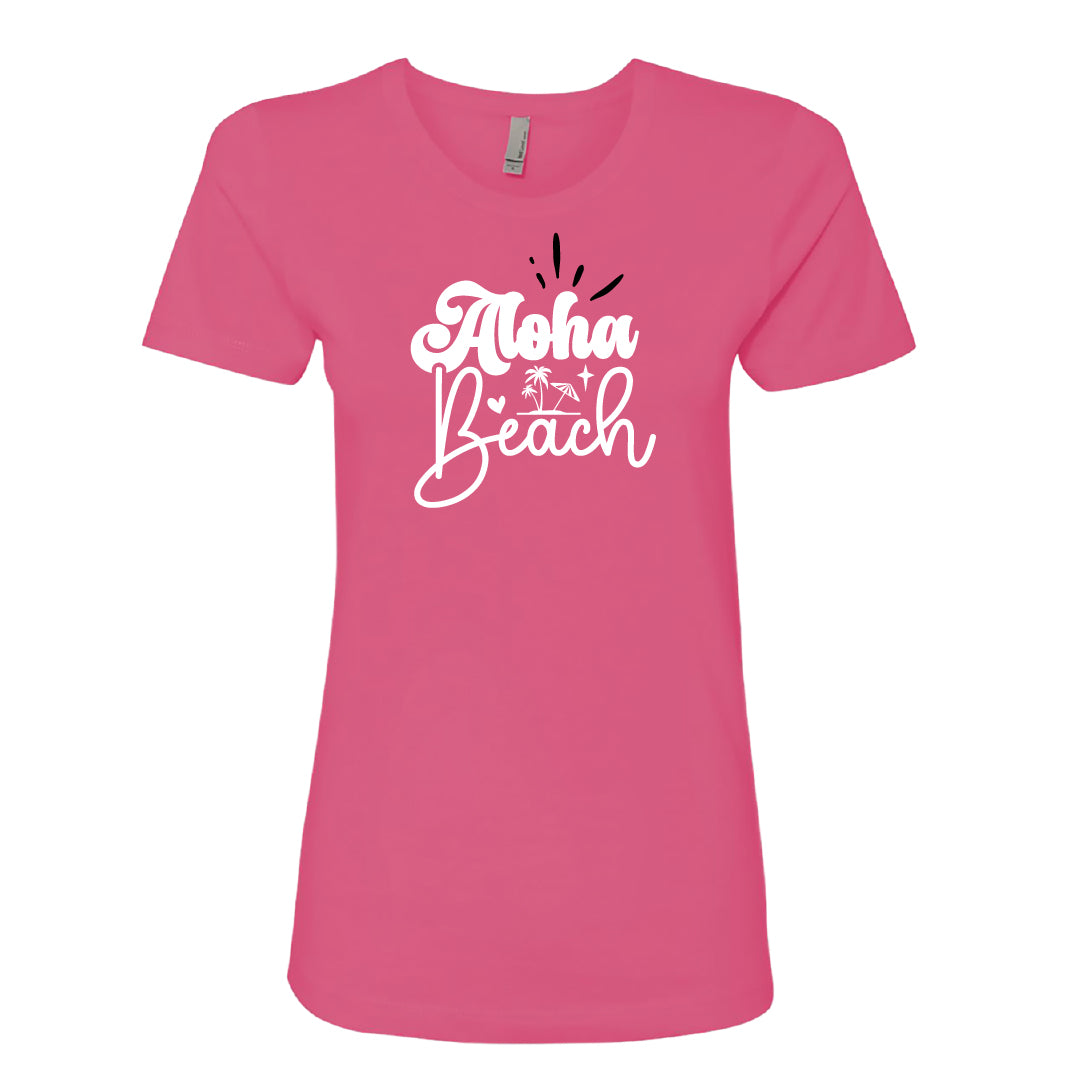 Women’s Aloha Beach Graphic T-Shirt – Soft & Stylish Island-Inspired Tee