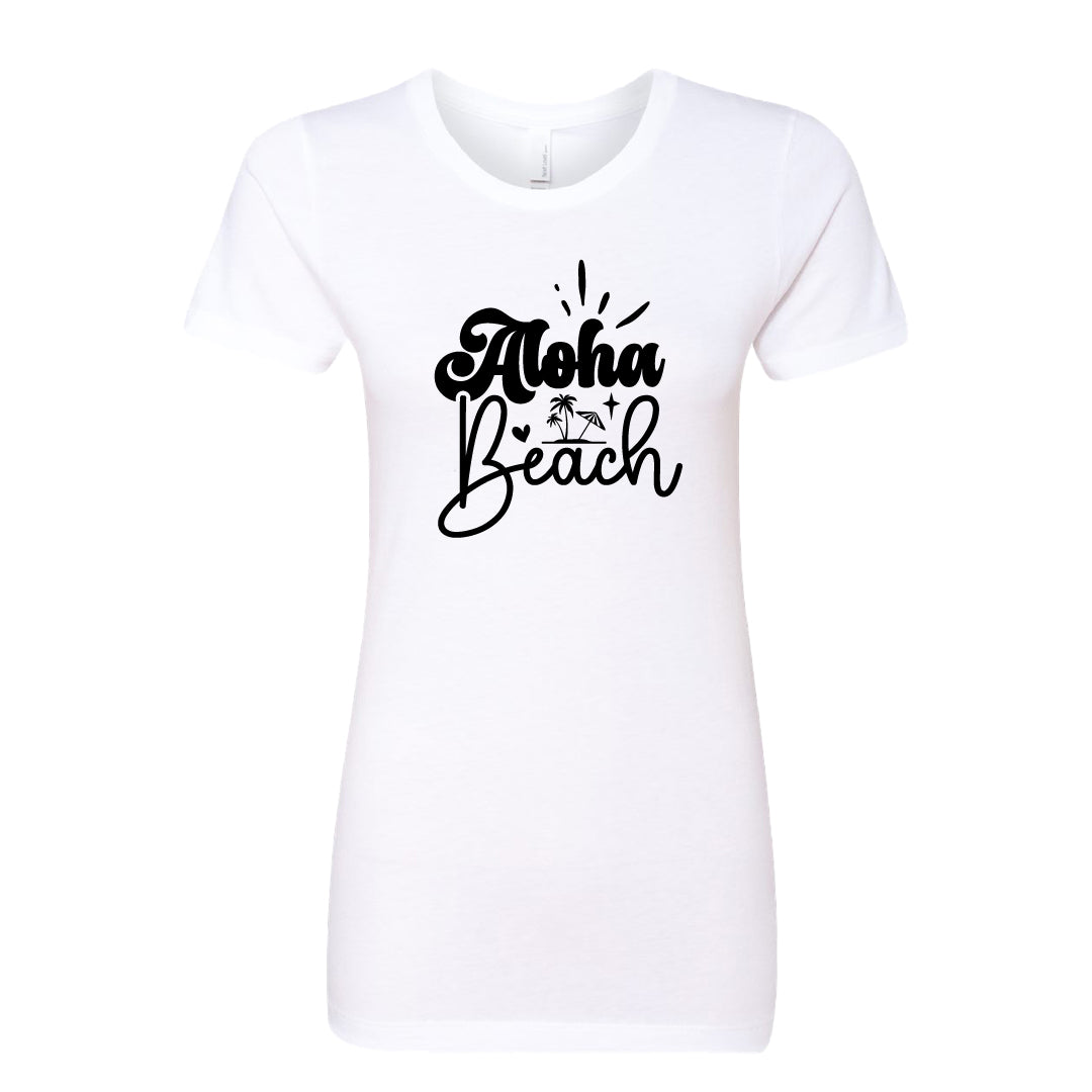 Women’s Aloha Beach Graphic T-Shirt – Soft & Stylish Island-Inspired Tee