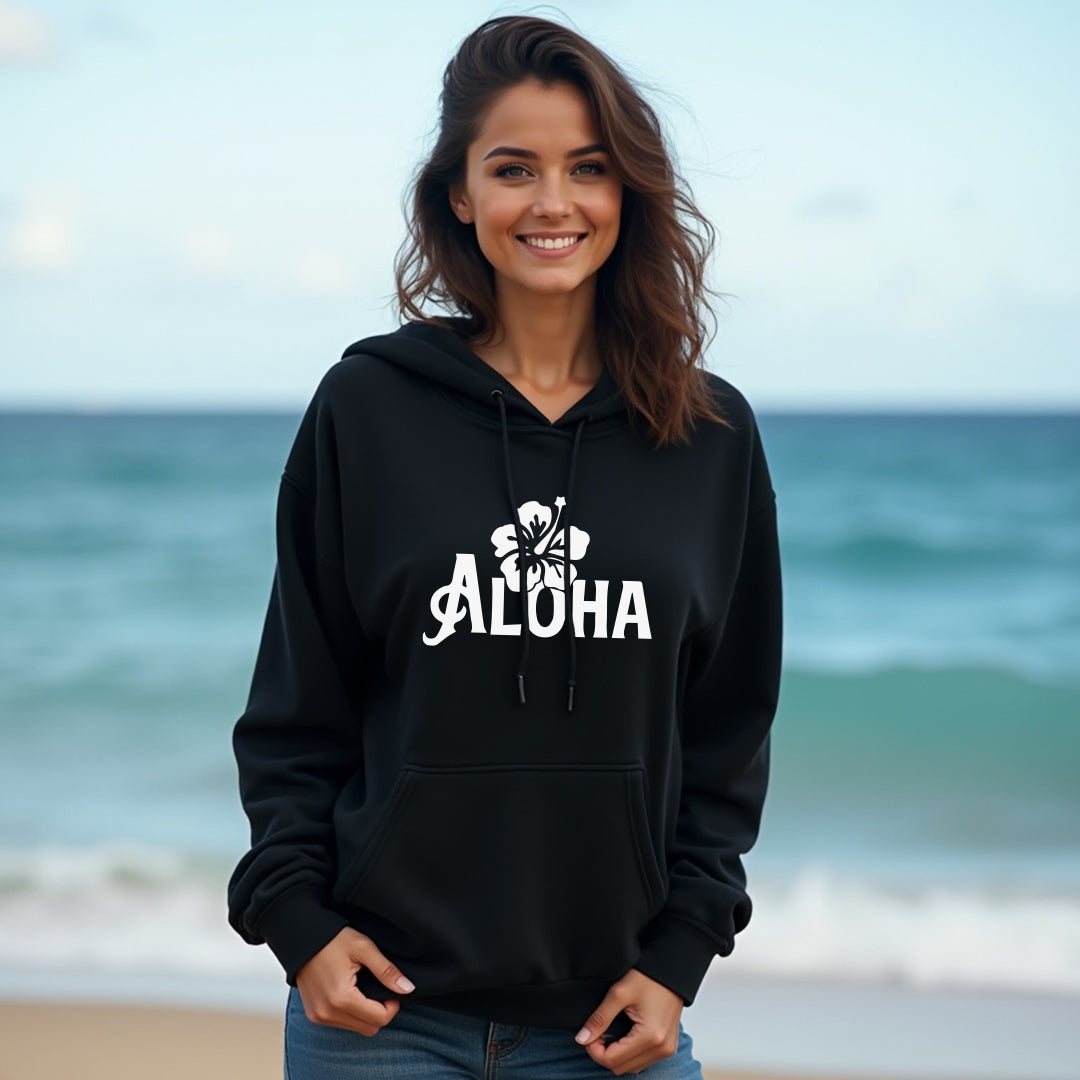 PREMIUM Aloha Hibiscus Unisex Hoodie – Cozy Hawaiian Vibe Sweatshirt