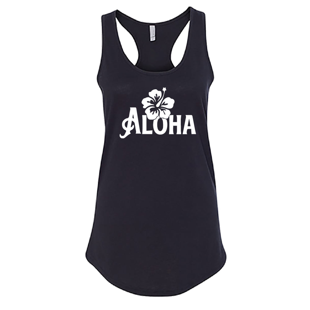 STYLISH Aloha Hibiscus Racerback Tank Top – Soft & Light Hawaiian Beach Tee