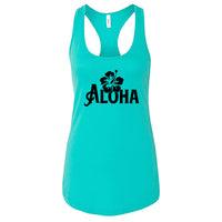 STYLISH Aloha Hibiscus Racerback Tank Top – Soft & Light Hawaiian Beach Tee