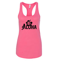 STYLISH Aloha Hibiscus Racerback Tank Top – Soft & Light Hawaiian Beach Tee