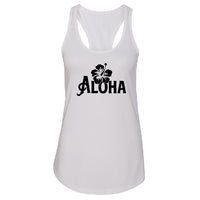 STYLISH Aloha Hibiscus Racerback Tank Top – Soft & Light Hawaiian Beach Tee